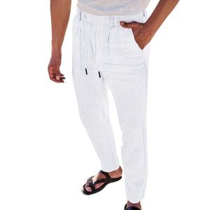 Livano Linnen Broek Heren - Zomerbroek - Volwassenen - Lange Broek - Pantalon - Strandbroek - Zomer - Ibiza Stijl - Hemelsblauw - Maat S