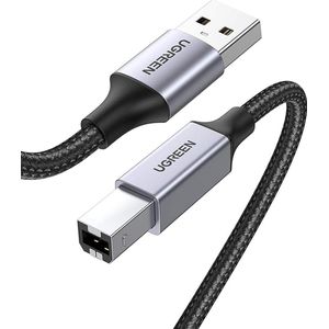 UGREEN USB-kabel USB 2.0 USB-A stekker IP20, USB-B stekker 1 m Grijs, Zwart 80801