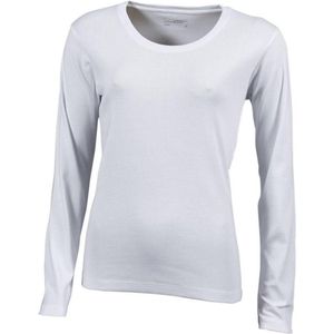 James and Nicholson Dames/dames T-Shirt met lange mouwen (Wit)