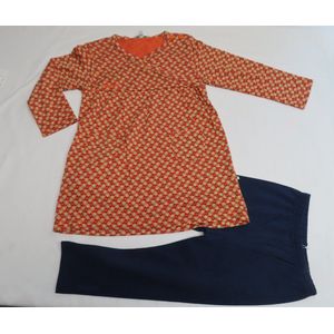 Ensemble - Meisje - Jurk + legging - Oranje / marine - 2 jaar 92