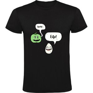 Appeltje eitje Heren T-shirt | makkelijk | easy | simpel | eenvoudig | geen probleem | eten | appel | ei