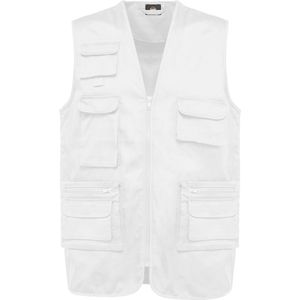 WK. Designed To Work Gevoerd unisex gilet in polykatoen met veel zakken WK609 - White - M