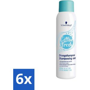 Schwarzkopf - Droogshampoo - Cotton Fresh - Verfrist Tussen Wasbeurten - 150 ml - Voordeelverpakking - 6 stuks