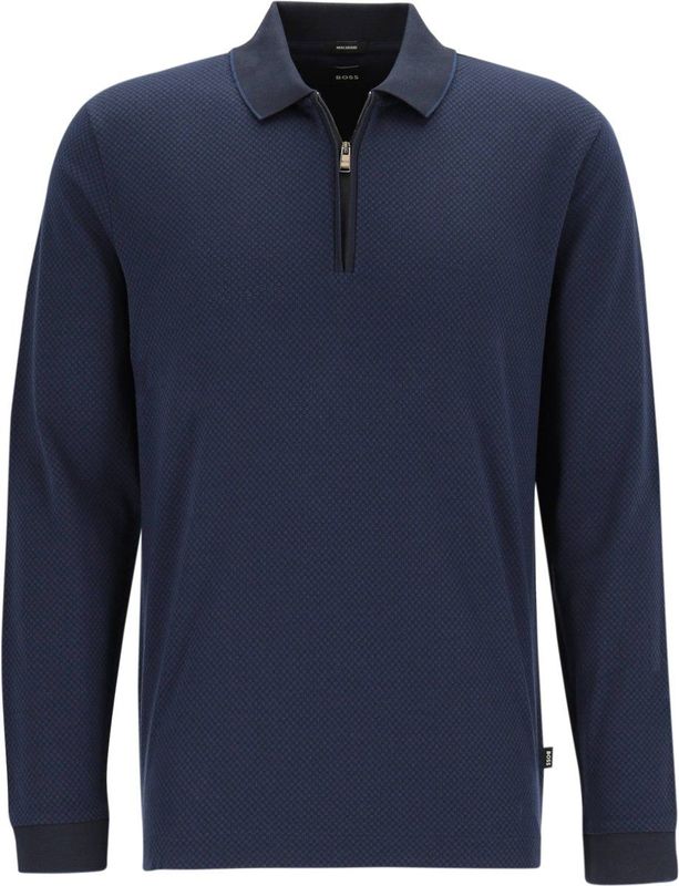 BOSS - Peduzzi - Polo - Donkerblauw - Lange Mouw - Jersey