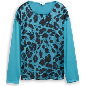 Tom Tailor Losvallend shirt met lange mouwen en luipaardprint
