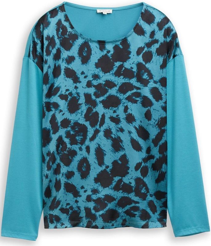 Tom Tailor Losvallend shirt met lange mouwen en luipaardprint