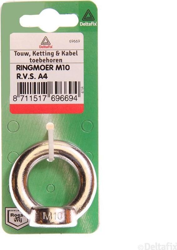 Deltafix - Ringmoer - M10 - RVS