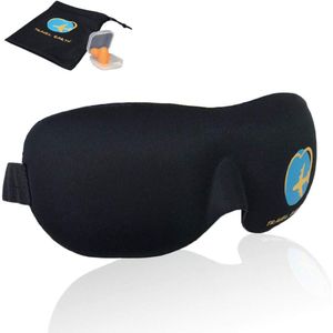 Ergonomisch Nachtmasker voor Onderweg - 100% Verduisterend Slaapmasker met Oordopjes en Draagtas