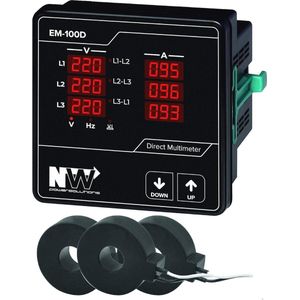 Inbouwmeter voor Stroom, Spanning en Frequentie - 3-Fasen Multimeter voor Schakelpanelen