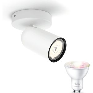 Philips myLiving Pongee Opbouwspot Wit - 1 Lichtpunt - Spotjes Opbouw Incl. WiZ GU10 - Gekleurd Licht - Bluetooth