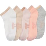 Set van 5 Paar Meisjessokken - Roze - Geribd Tricot