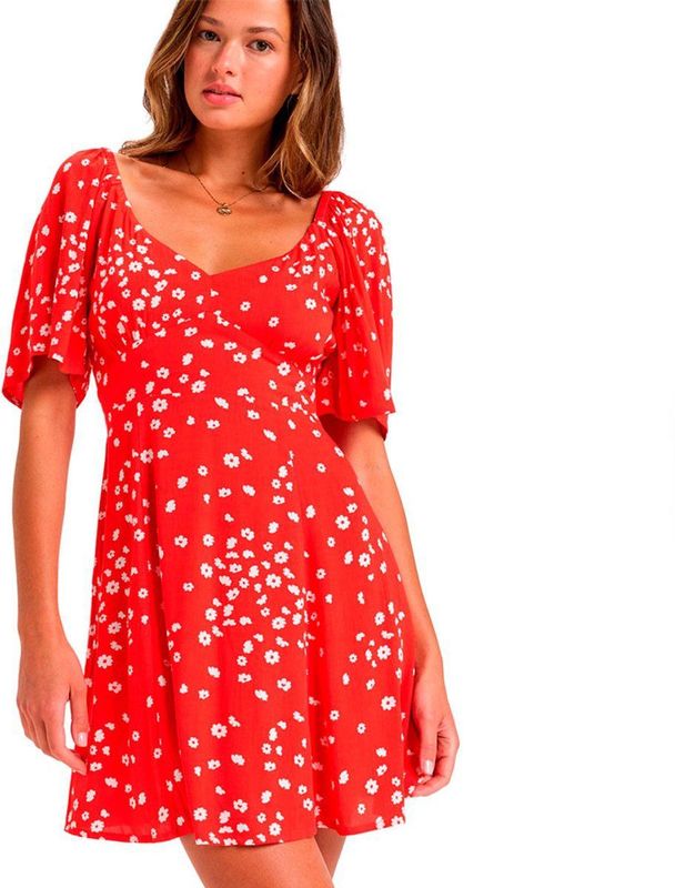 Roxy - Mercado - Korte Jurk - Viscose Crêpe - Mini-lengte - Losse Pasvorm