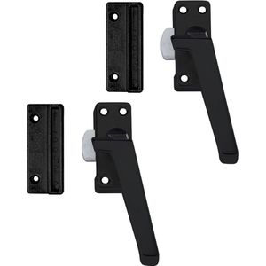 AXA Raamsluiting 2 stuks - Model 3308 - Raamkruk - Afsluitbaar met knop - Rechts naar buiten draaiend - Aluminium Zwart