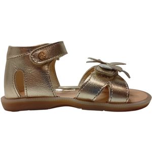 Naturino - Sylvia - Mt 22 - velcro's bloemen lederen sandalen - goud - dichte hiel