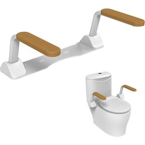 Opvouwbare Toiletbrilverhoger met Handgrepen - Toiletsteunframe voor Veiligheidsrails
