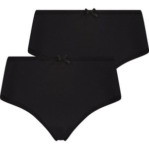 RJ Bodywear Pure Color dames extra comfort string (2-pack) - zwart - Maat: XL