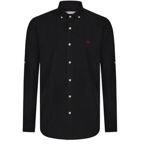 Felix Hardy Linnen Katoen Blend Shirt - Overhemd Heren Zwart - M