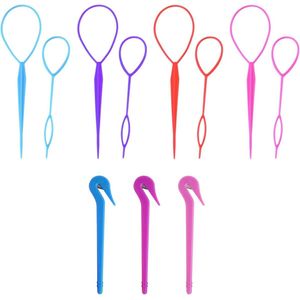 3-delige set haarstylinggereedschappen voor het verwijderen van elastiekjes - roze, paars, blauw