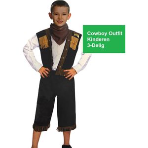 Cowboy Outfit Jongens – 3-delig - Maat 128-140 – Carnavalskleding Kinderen
