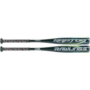 Rawlings - MLB - Honkbal - Jeugd - Honkbalknuppel - Aluminium - US2R10 - Raptor - USA Logo - Youth Baseball Bat - Zwart - 29 inch/19 ounce (-10)