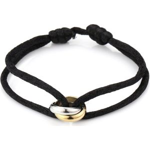 Satijnen armband Knot Duo - Zwart