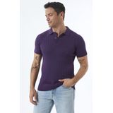 Felix Hardy Tricot Polo Shirt Korte Mouwen Heren Violett - 2Xl