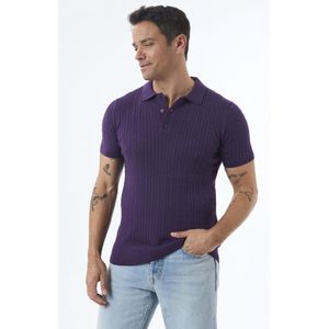 Felix Hardy Tricot Polo Shirt Korte Mouwen Heren Violett - 2Xl
