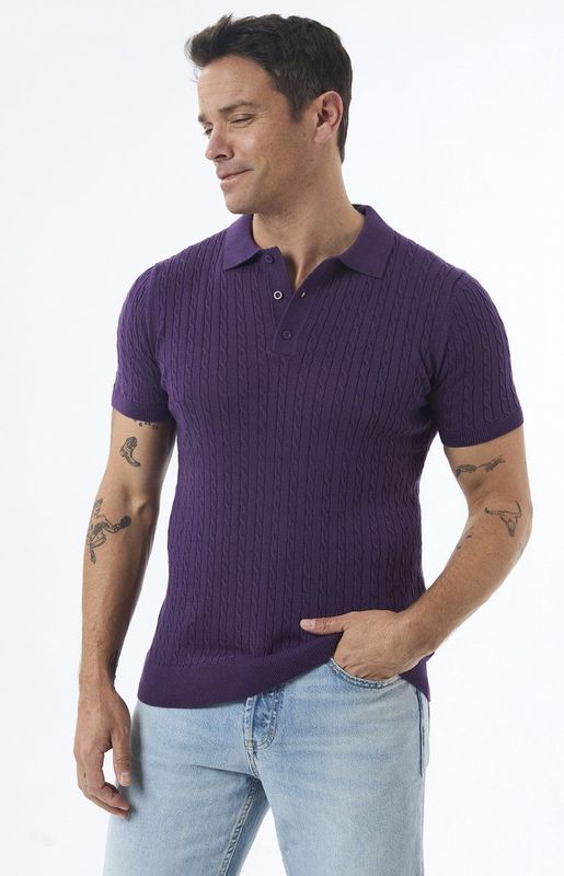 Felix Hardy Tricot Polo Shirt Korte Mouwen Heren Violett - 2Xl
