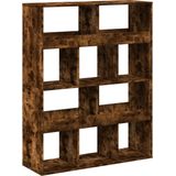 vidaXL - Boekenkast - 100x33x125,5 - cm - bewerkt - hout - gerookt - eikenkleurig