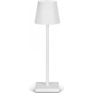 Ostin & Fred Draadloze Tafellamp - Wit - 38 cm - Dimbare Touch Lamp - Voor Binnen en Buiten - Moderne Nachtlamp - Bureaulamp - Oplaadbare Batterij