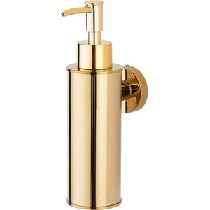 RVS Zeepdispenser voor Muurbevestiging - Ronde Gouden Decoratie