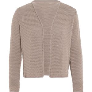 Knit Factory Isa Gebreid Vest - Gebreide dames cardigan - Dames zomervest - Kort vest op heuphoogte - Damesvest gemaakt uit 50% katoen en 50% acryl - Linnen - 36/38