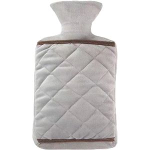 EXCITAT Warmwaterkruik - Kangoeroezak - Lekvrije warmwaterkruik - met superzachte verwijderbare dop - Geschikt voor het verwarmen van handen en voeten en pijnverlichting - Grijs - 2,0L
