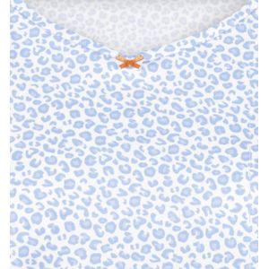 Little Label - zomer nachthemd - blauw ajour - bio katoen - 4Y/98-104