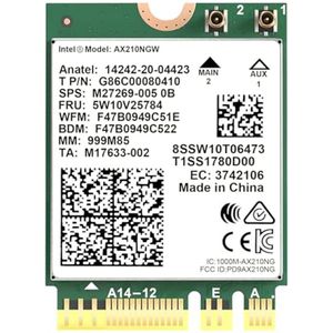 WiFi 6E M.2 Wireless Card met Bluetooth 5.2 voor Laptop | MU-MIMO | Ondersteunt Windows 10/11 (64 bit) & Linux