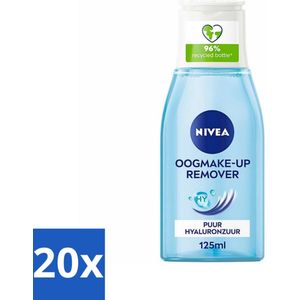 NIVEA - Oogmake-up Verwijderaar - Reinigingslotion - Puur Hyaluronzuur - 125 ml - Bulkverpakking - 20 stuks