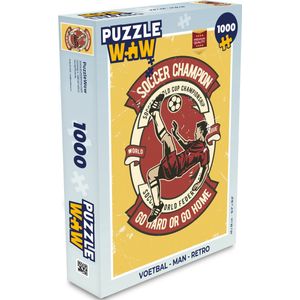 Puzzel Voetbal - Man - Retro - Legpuzzel - Puzzel 1000 stukjes volwassenen