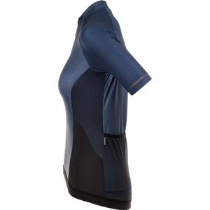 Bioracer Icon Coldblack - Fietsshirt Dames Korte Mouw - Extra UV-bescherming - Marineblauw - Maat XS