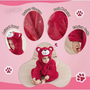 Meerkleurige Flanellen Baby Romper met Druksluiting - Zacht en Comfortabel Sneeuwpak voor Pasgeborenen (2-36 Maanden)