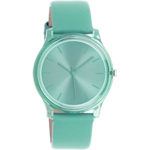 OOZOO Timepieces - Jade groene horloge met jade groene leren band - C11139