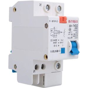 Aardlekschakelaar DZ47LE 1P + N 230V-400V 50HZ 60A 4KA Type C - Belastings- en kortsluitbeveiliging voor verlichtingsdistributiesysteem