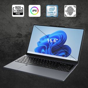 Laptop - 15.6"" FHD IPS - 16 GB RAM - 1TB SSD - Intel Alder Lake i7-6500U - Vingerafdrukontgrendeling - Met AZERTY-Toetsenbordsticker - Grijs