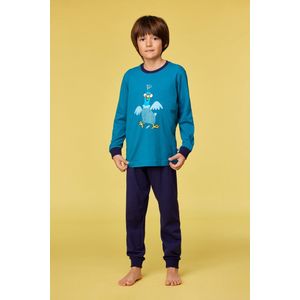 Woody pyjama jongens/heren - groenblauw - duif - 252-10-PLE-Z/795 - maat XL