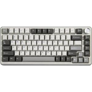 Mechanisch Toetsenbord - 75% Lay-Out Met Knop - Hot Swap Pakking Aangepaste Structuur - RGB Achtergrondverlichting - Geschikt Voor Windows En Mac - Grijs Cocoa Cream V2