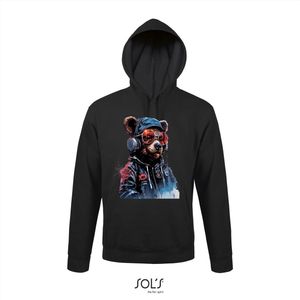 Hoodie 3-163 Gangsta Teddy - Zwart, xxL
