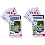 2x Speelkaarten Plastic Poker/Bridge/Kaartspel In Bewaar Box - Kaartspellen - Speelkaarten