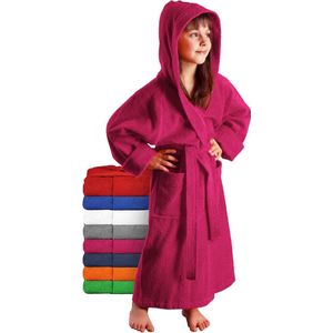 Inovra ® Kinderbadjas met Capuchon van Zacht Katoen in Verschillende Kleuren voor Jongens en Meisjes