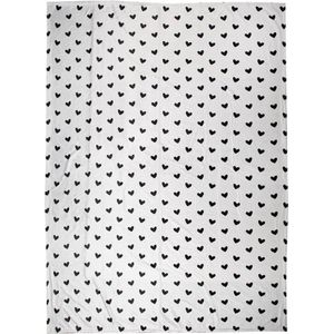 Plaid 130x170 cm Wit Zwart Polyester Deken