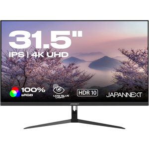 JAPANNEXT - JN-IPS315UHDR - Monitor - 31.5 inch - 4K UHD - HDR-technologie - Verstelbare kanteling - Ingebouwde luidsprekers