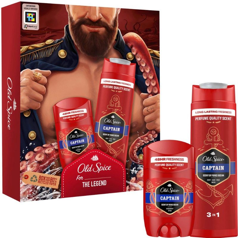 Old Spice - Captain Gift Set - Lichaamsverzorgingsset - 250 ml Douchegel - 50 ml Deo Stick